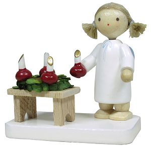 Flade Engel mit Adventskranz  (Flade 6189) Engel mit Adventskranz